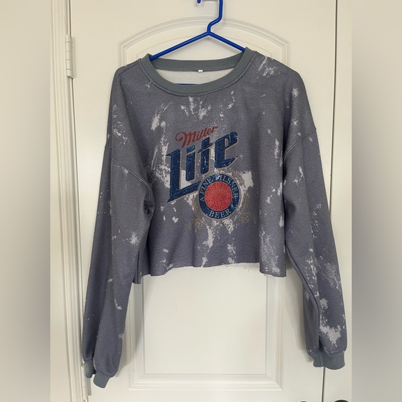 Miller Lite Tie-Dye Cropped Crewneck - Picture 1 of 3